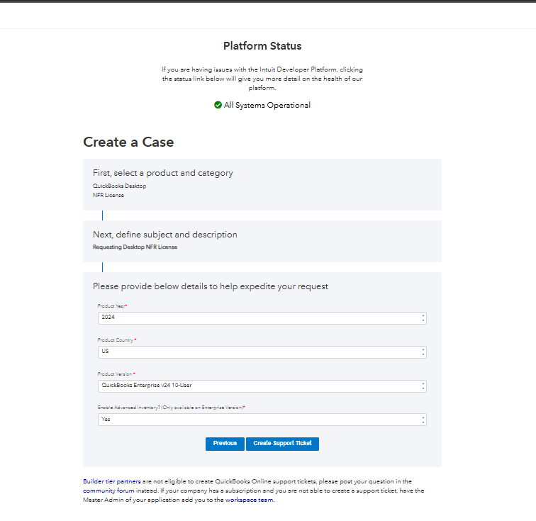 Select Product and Version